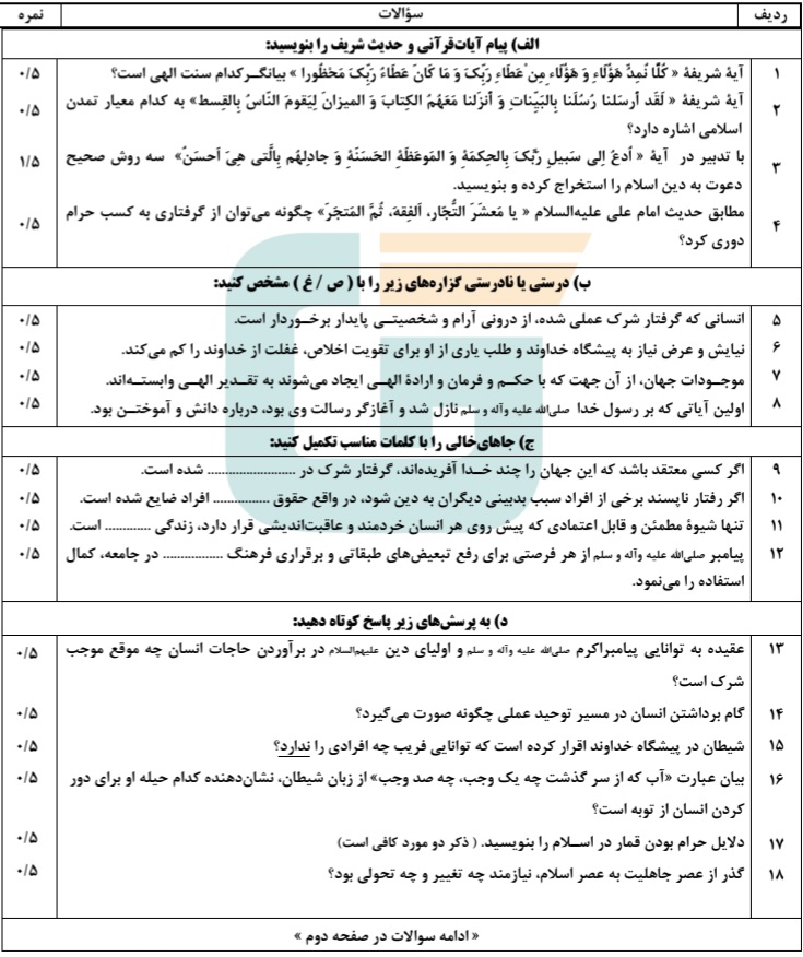 دریافت سوال 1