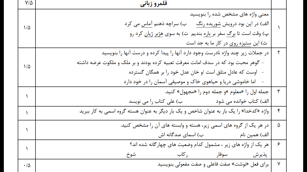 دریافت سوال 1