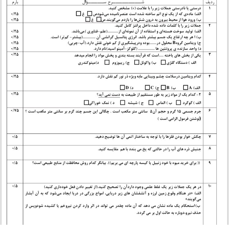 دریافت سوال 1