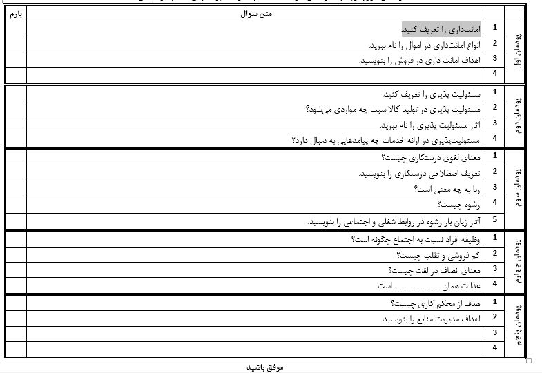 دریافت سوال