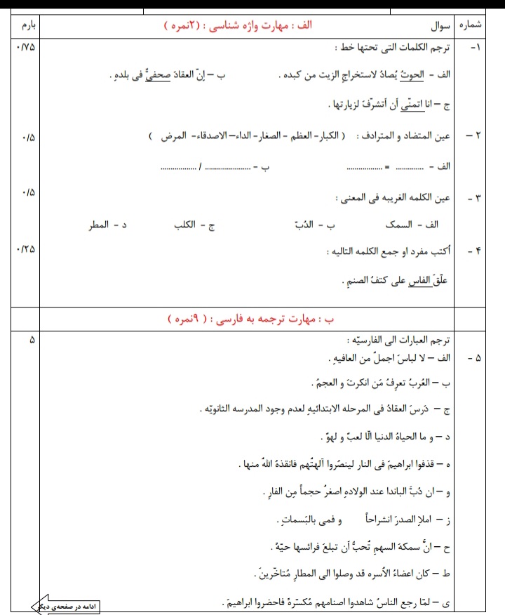 دریافت سوال 1