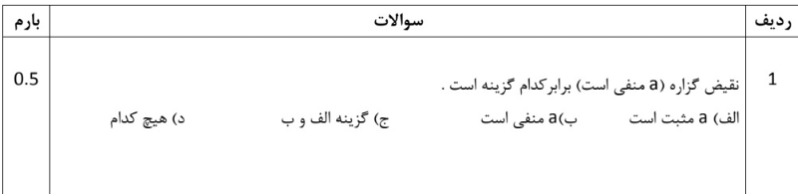 دریافت سوال 1