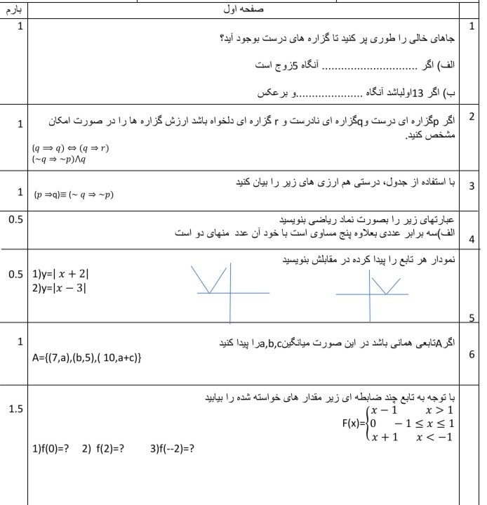 دریافت سوال 1