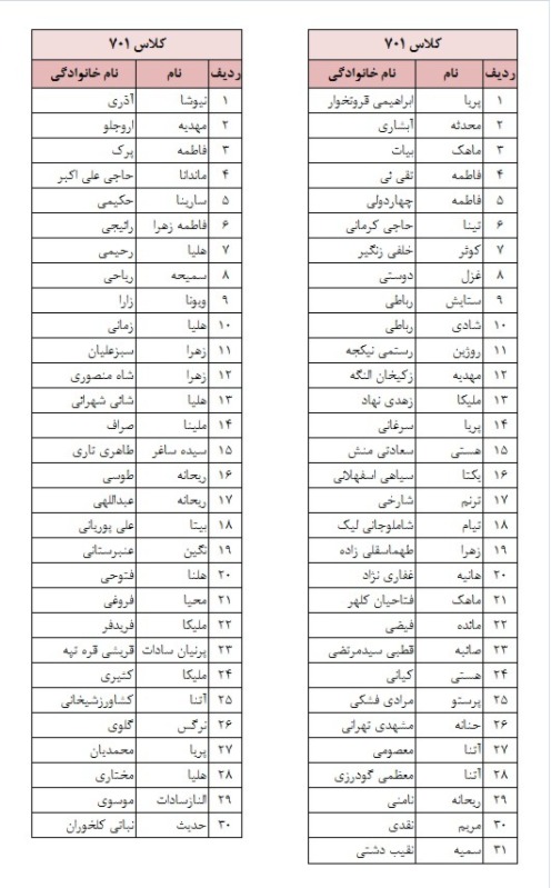 دریافت شماره کلاس 2