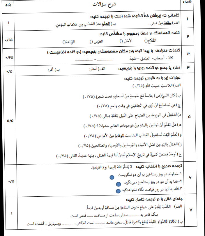 دریافت سوال 1